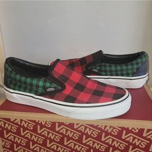 Vans Classic Slip-On Checkerboard Buffalo Plaid Multi Shoes Size Women 7